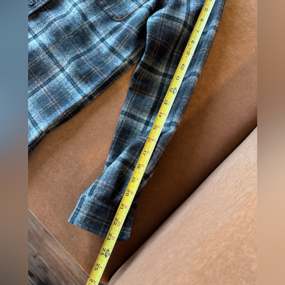 Pendleton Black Gray and Brown Plaid Button-Front Shacket - Picture 6 of 7